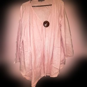 NEW! Beautiful Linen Coral Tunic From Boutique Store! Sz XL.